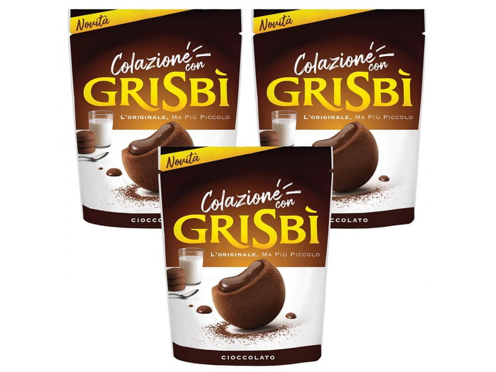 sarcia.eu MATILDE VICENZI Grisbi Cioccolato - Talianske piškóty s tekutou čokoládovou náplňou 250 g 3 paczki